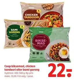Coop 365 Coop biksemad, chicken tandoori eller bami goreng tilbud
