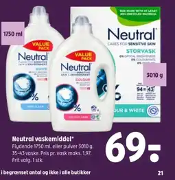 Coop 365 Neutral vaskemiddel tilbud