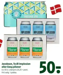 Coop 365 Jacobsen, To Øl Implosion eller Easy pilsner tilbud
