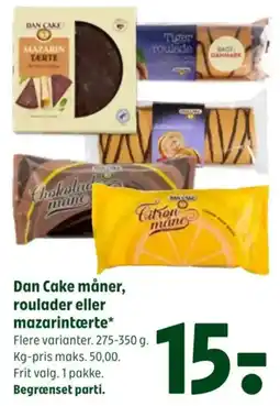 Coop 365 Dan Cake måner, roulader eller mazarintærte tilbud
