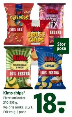 Coop 365 Kims chips tilbud