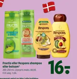 Coop 365 Garnier fructis eller respons shampoo eller balsam tilbud