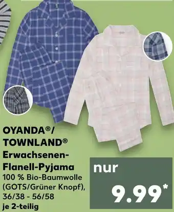 Kaufland Oyanda/Townland Erwachsenen-Flanell-Pyjama tilbud