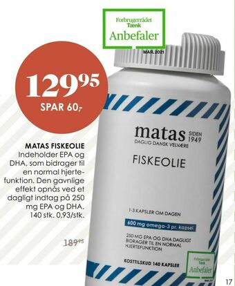 Matas Matas fiskeolie tilbud