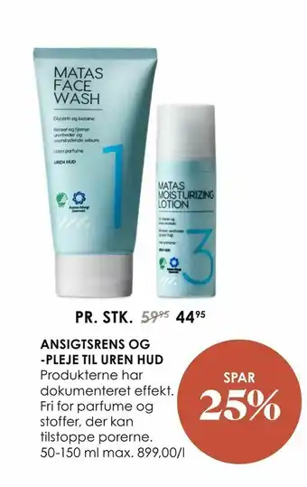 Matas Ansigtsrens og -pleje til uren hud tilbud