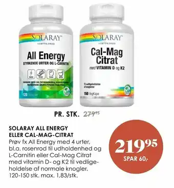 Matas Solaray all energy eller cal-mag-citrat tilbud