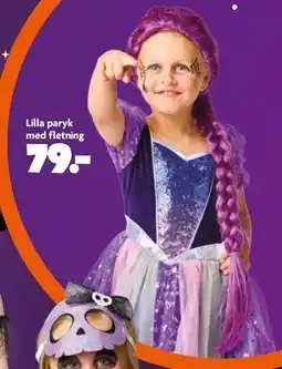 Fætter BR Lilla paryk med fletning tilbud