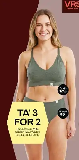 Bilka TA’ 3 FOR 2 PÅ UDVALGT VRS UNDERTØJ tilbud
