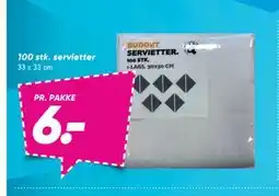 Bilka 100 stk. servietter tilbud