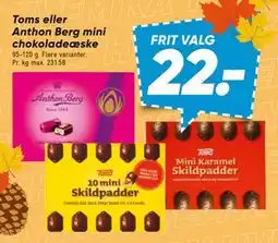 Bilka Toms eller Anthon Berg mini chokoladeæske tilbud