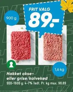Bilka Hakket okse- eller grise/kalvekød tilbud