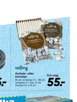 Bilka Fyrfads- eller kronelys tilbud