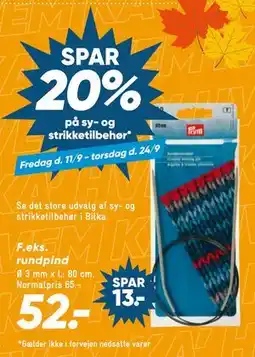 Bilka SPAR 20% på sy- og strikketilbehør tilbud