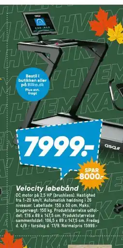 Bilka Velocity løbebånd tilbud