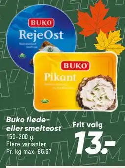 Bilka Buko fløde- eller smelteost tilbud