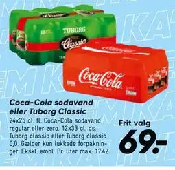 Bilka Coca-Cola sodavand eller Tuborg Classic tilbud