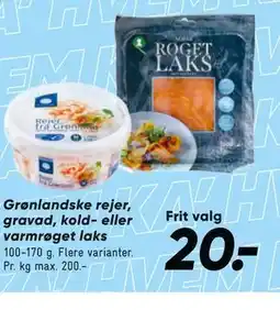Bilka Grønlandske rejer, gravad, kold- eller varmrøget laks tilbud