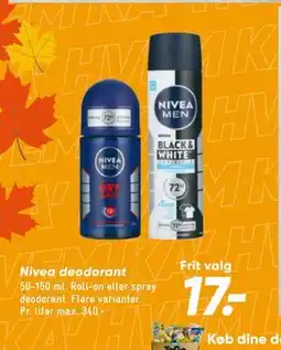 Bilka Nivea deodorant tilbud