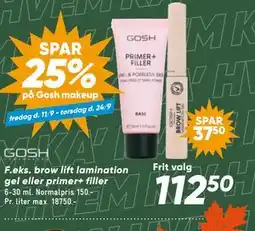Bilka brow lift lamination gel eller primer+ filler tilbud