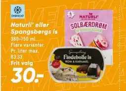 Bilka Naturli’ eller Spangsbergs is tilbud