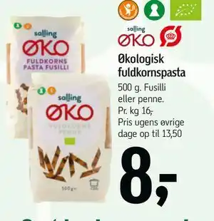 Føtex Økologisk fuldkornspasta tilbud
