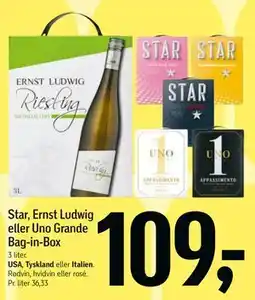 Føtex Star, Ernst Ludwig eller Uno Grande Bag-in-Box tilbud