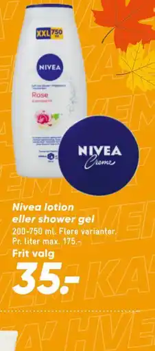 Bilka Nivea lotion eller shower gel tilbud