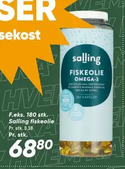 Bilka 180 stk. Salling fiskeolie tilbud