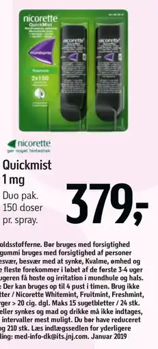 Føtex Quickmist 1 mg tilbud