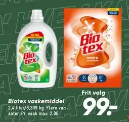 Bilka Biotex vaskemiddel tilbud