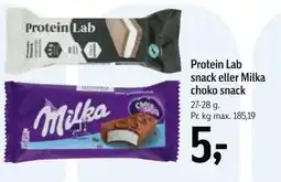 Føtex Protein Lab snack eller Milka choko snack tilbud