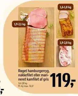 Føtex Røget hamburgerryg, nakkefilet eller marineret kamfilet af gris tilbud