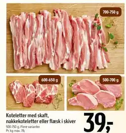 Føtex Koteletter med skaft, nakkekoteletter eller flæsk i skiver tilbud