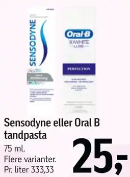 Føtex Sensodyne eller Oral B tandpasta tilbud