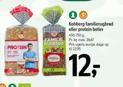 Føtex Kohberg familierugbrød eller protein boller tilbud