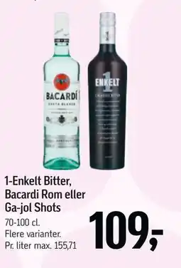 Føtex 1-Enkelt Bitter, Bacardi Rom eller Ga-jol Shots tilbud