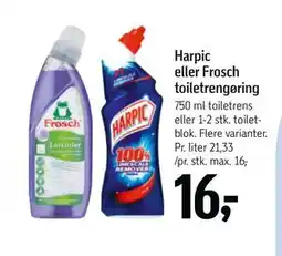 Føtex Harpic eller Frosch toiletrengøring tilbud