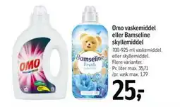 Føtex Omo vaskemiddel eller Bamseline skyllemiddel tilbud