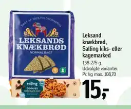 Føtex Leksand knækbrød, Salling kiks- eller kagemarked tilbud
