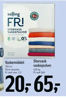 Føtex Storvask vaskepulver tilbud