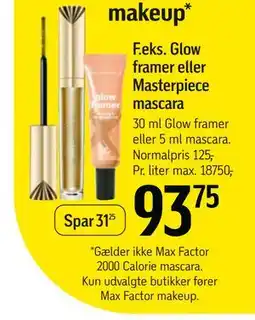 Føtex Glow framer eller Masterpiece mascara tilbud