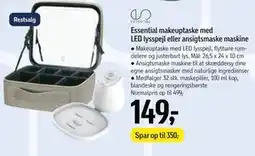 Føtex Essential makeuptaske med LED lysspejl eller ansigtsmaske maskine tilbud