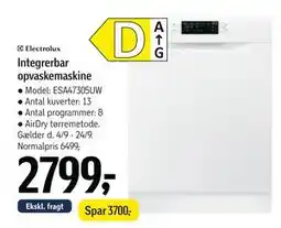 Føtex Electrolux Integrerbar opvaskemaskine tilbud