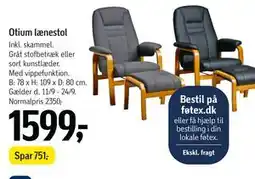 Føtex Otium lænestol tilbud