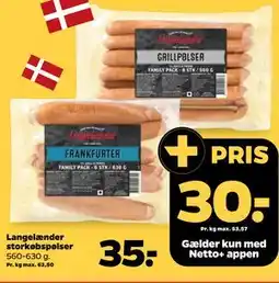 Netto Langelænder storkøbspølser tilbud