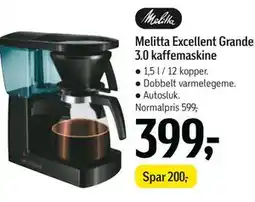Føtex Melitta Excellent Grande 3.0 kaffemaskine tilbud