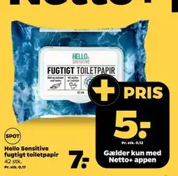 Netto Hello Sensitive fugtigt toiletpapir tilbud