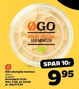 Netto ØGO økologisk hummus tilbud