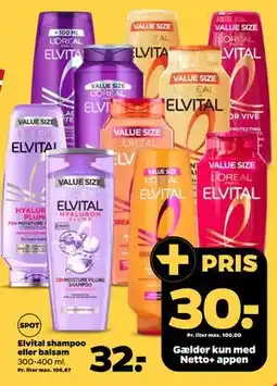 Netto Elvital shampoo eller balsam tilbud