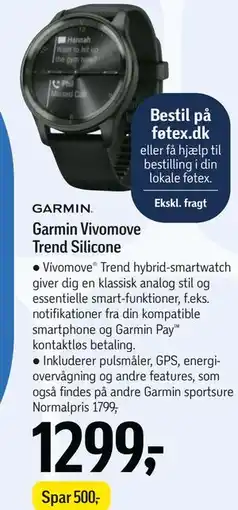 Føtex Garmin Vivomove Trend Silicone tilbud